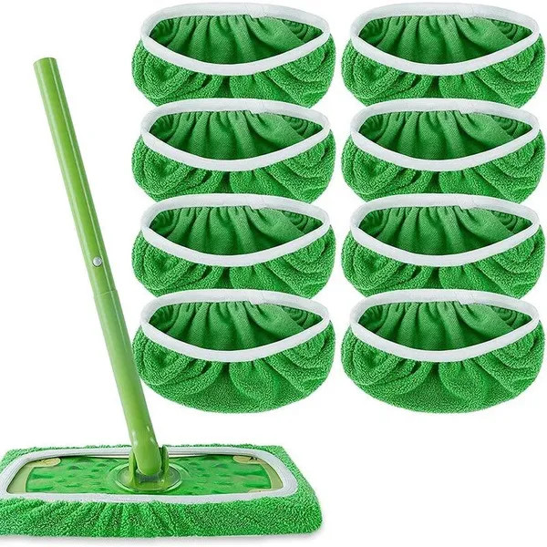 1/2/4pcs สีเขียวในครัวเรือน Ultra-fine Fiber Mop ผ้าทําความสะอาด Pad อุปกรณ์เสริมเหมาะสําหรับ 25.4x11.5 ซม. Mop Board Swiffer Flat Mop ผ้าทําความสะอาด