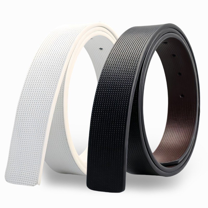 เข็มขัดสําหรับผู้ชายหนังไม่มีหัวหัวเข็มขัด3.5ซม.กว้างขนาดบวกสไตล์เกาหลีแฟชั่นลําลองเข็มขัดอเนกประสงค์