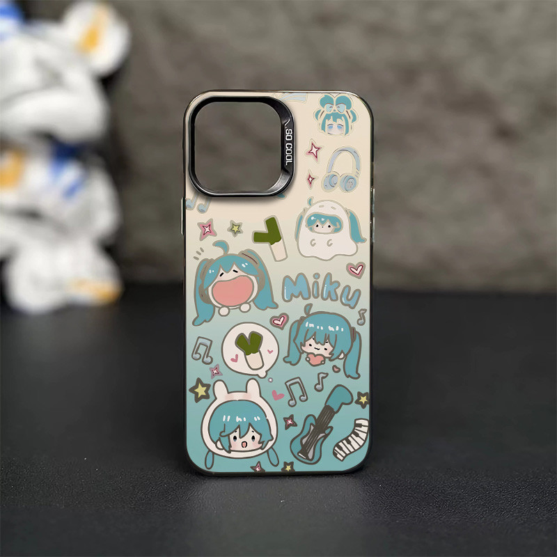 การ์ตูนhatsune Mikuเคสโทรศัพท์เข้ากันได้สําหรับIPhone 15 11 14 12 13 Pro Max X XR XS Max 7/8 Plus Se2020 ซิลิโคนกันกระแทกแฟชั่นกรณี