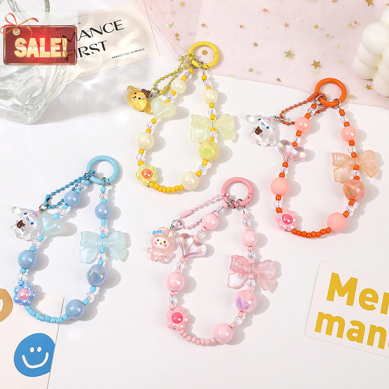 Bl สีลูกกวาดโทรศัพท์โซ่สั้น Charm สายรัดข้อมือ Keycord โทรศัพท์มือถือเชือกเส้นเล็กสาวพวงกุญแจโทรศัพท์มือถือกรณีแขวนโซ่ A