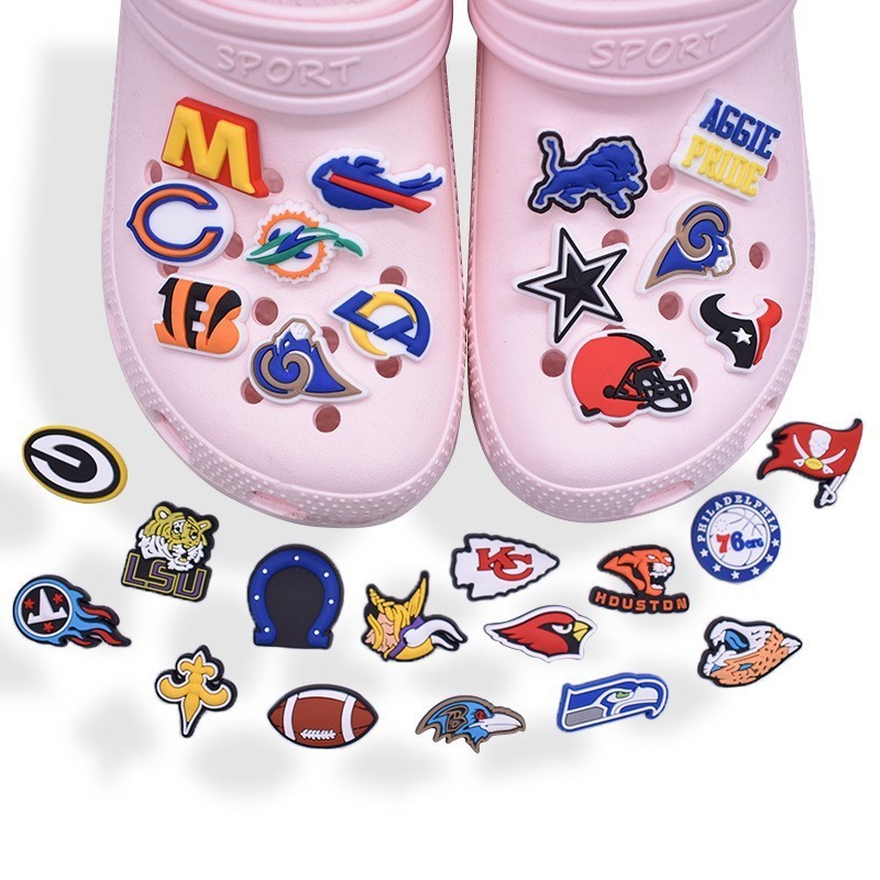 Crocs Jibbitz World Cup Football Star Brazilian Team Messi DIY Clog Charms Pins สําหรับรองเท้า Crocs Charms