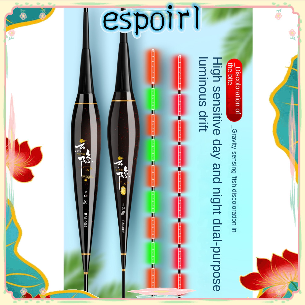 Espo ลอยไฟ, ทุ่นไฟ 6 ดวง Strike อิเล็กทรอนิกส์ตกปลาลอย, คุณภาพสูง Slip Drift Tube Indicator ตกปลาหินลอยหางยาว