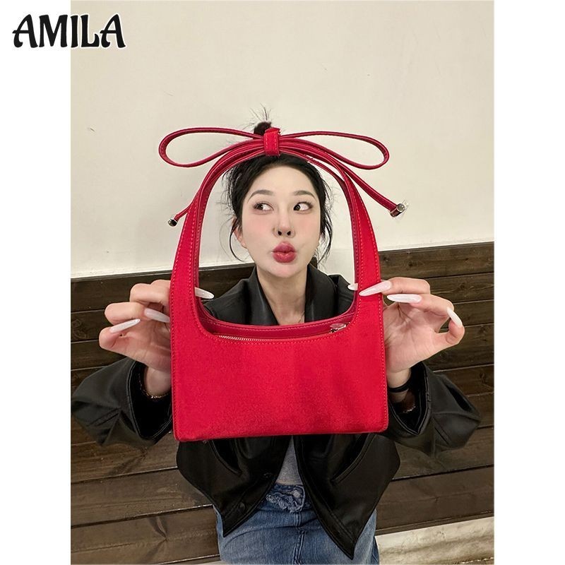 Amila Bow Handbag กระเป๋าสะพายน่ารักน้ําหนักเบาสไตล์เกาหลี