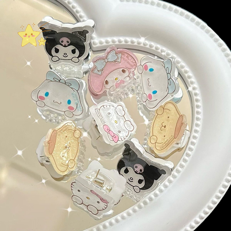[JBTH] 1pc เด็กของขวัญวันเกิดคริสต์มาสน่ารัก Hello Kitty Sanrio ผม Claws สําหรับผู้หญิง Kuromi Melody คว้าคลิปสาว Cinnamoroll อะคริลิคคลิปฉลาม [JB]
