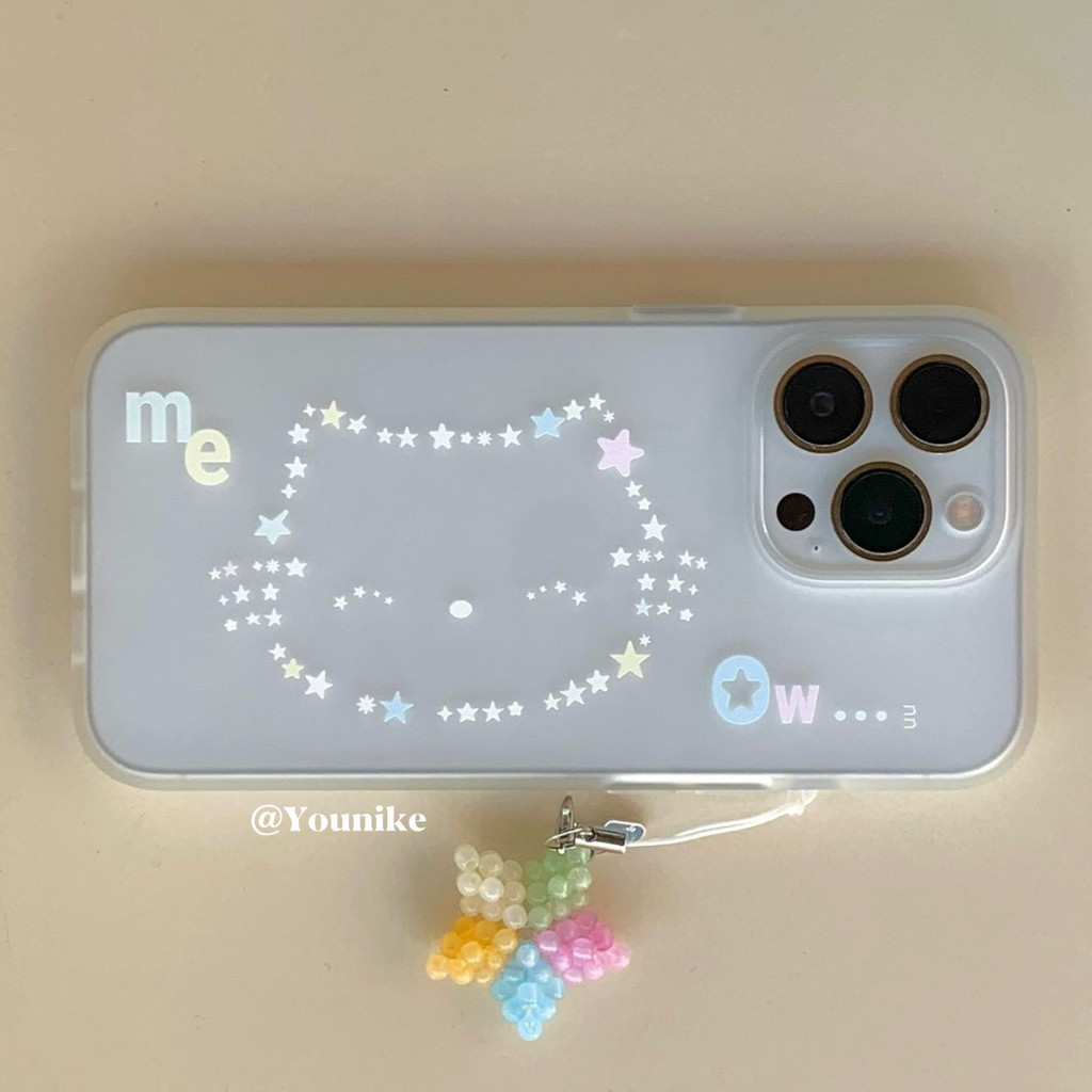เกาหลี InsการออกแบบเฉพาะหวานMatte Starปริศนาแมวน่ารักและเหมาะสําหรับiPhone 15 Promax/14 Pro Apple 13/12/11เคสโทรศัพท์เคสป้องกันการล่มสลาย