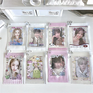 Ins Badge Bag พวงกุญแจ 3 นิ้ว Photocard Holder Toploader Bag Doll Storage Bag
