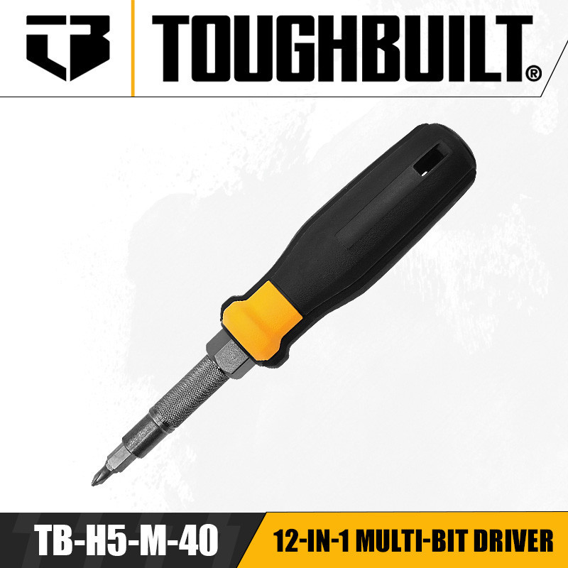 Toughbuilt TB-H5-M-40 12-in-1 Multi-Bit Driver Multi-function ไขควงสวมใส่เครื่องมือมือ
