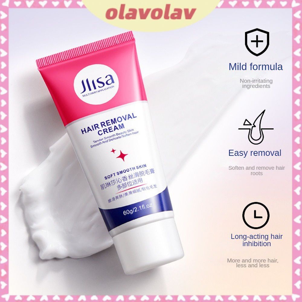 Jlisa ครีมกำจัดขน Rapid Mild Repair Skin Body Axillary กำจัดขนไม่มีการระคายเคือง 60g olav