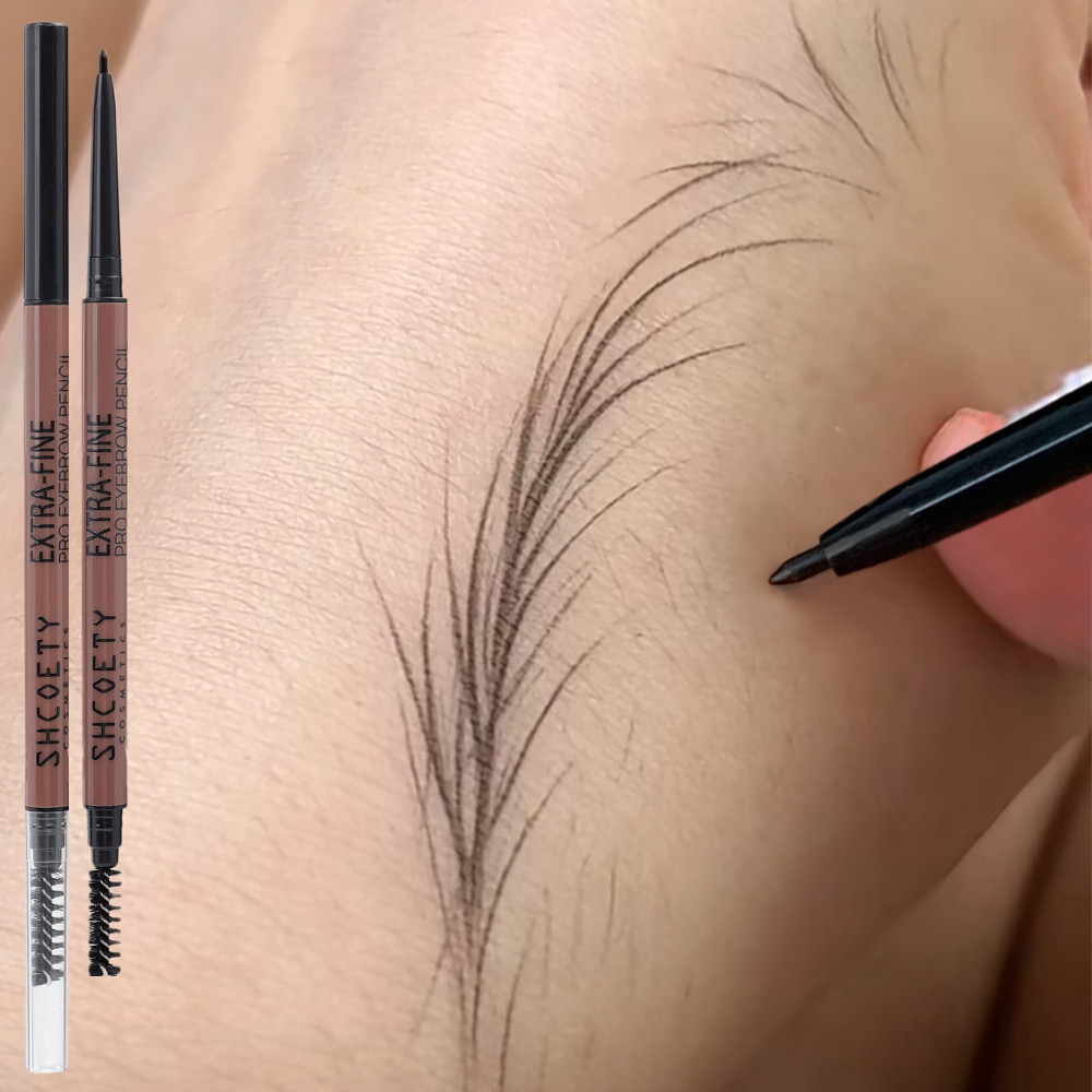 Shcoety Double-Ended Ultra-Fine Eyebrow Pencil Lasting Waterproof Eye เครื่องสําอางธรรมชาติ Smoothing Delicate Eye Brow ปากกาผู้หญิง Brow แต่งหน้า