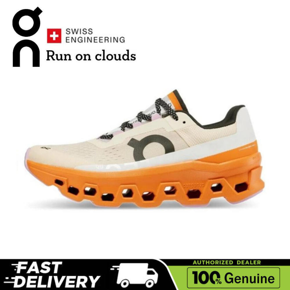 On Running Cloud Cloudmonster Men and women sneakers breathable running shoes white Orange【On Runnin