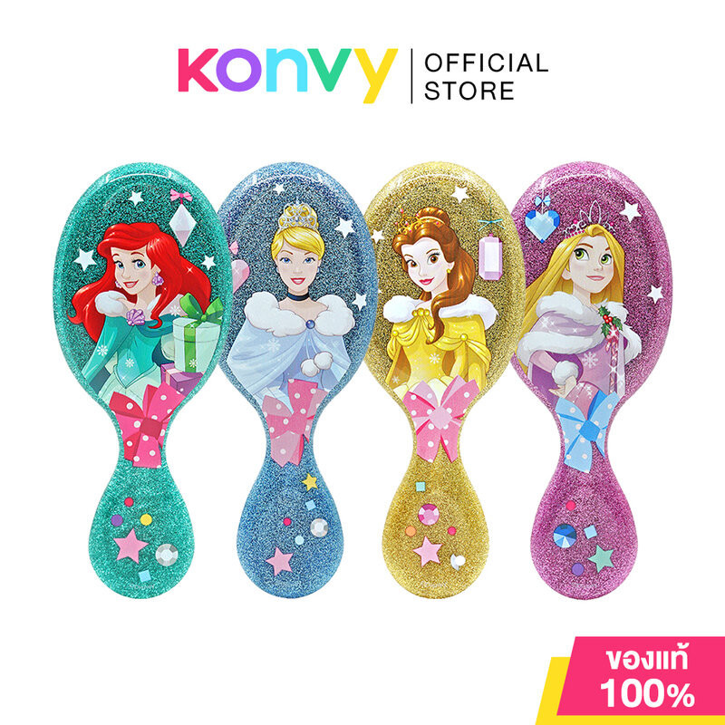 Wet Brush Disney Glitter Ball Mini Detangler 1pc เว็ทบรัช แปรงหวีจัดแต่งทรงผม รุ่นดิสนีย์ พรินเซส มินิ