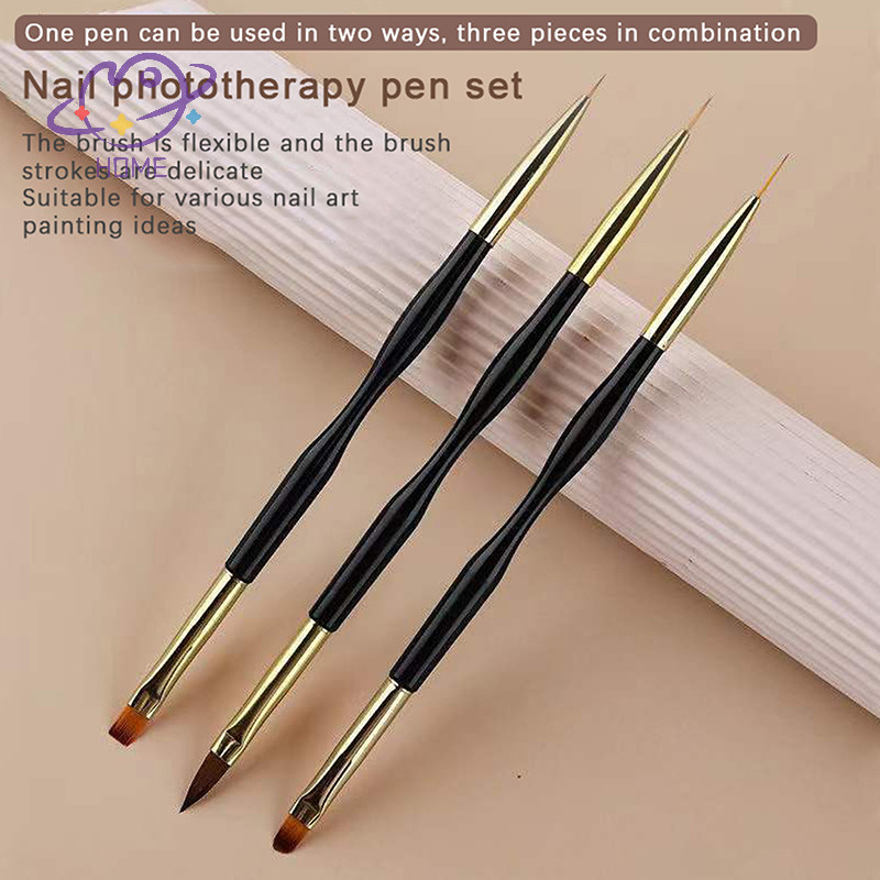 [mayhome] French Stripe Nail Art Liner Brush Set Tips Ultra-Thin Line Drawing Pen Dual End Uv Gel Paing Brushes เครื่องมือทําเล็บ {TH}