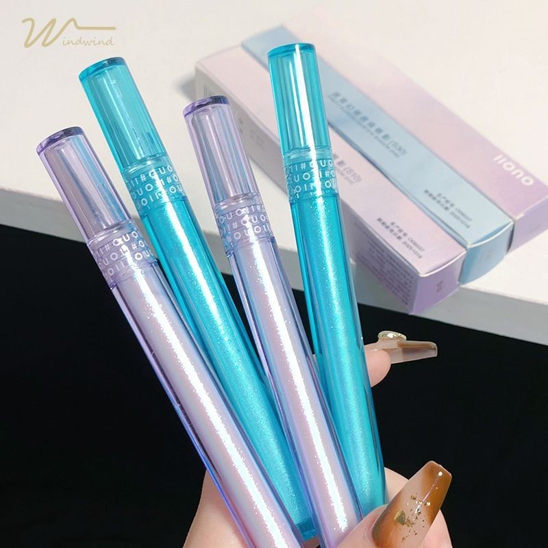 [Windind]อายแชโดว์แวววาวแวววาวแวววาวเปล่งประกายโกหกหนอนผ้าไหมเงาตาเครื่องสำอาง-ww