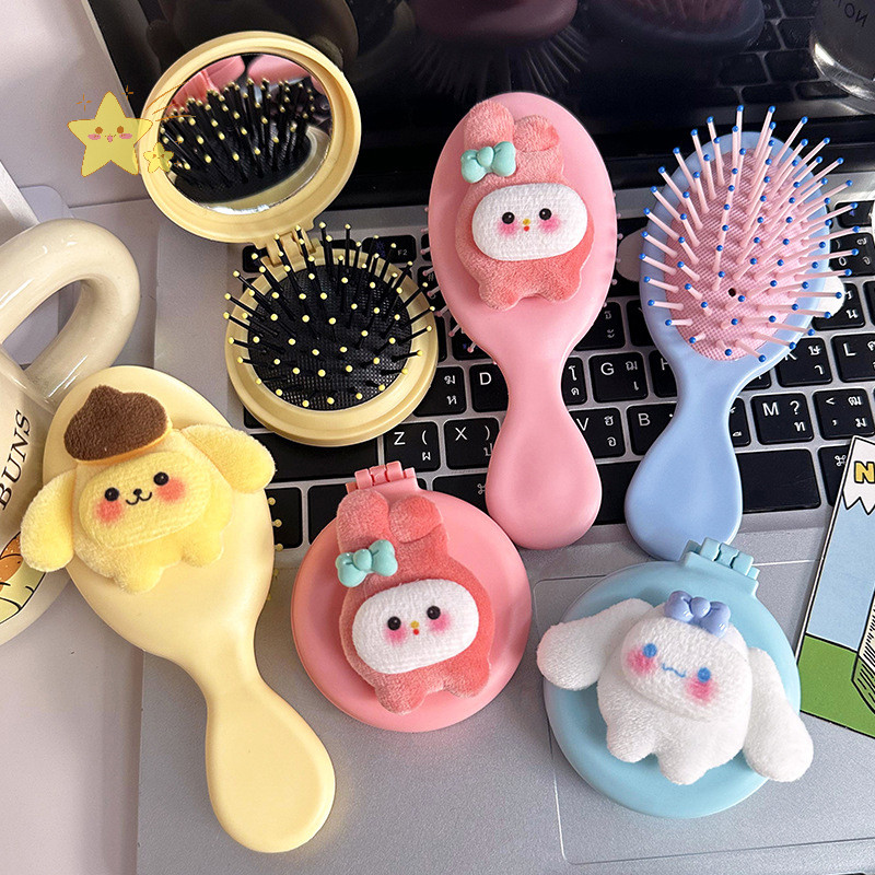 [JBTH] Sanrio Air Cushion หวีนวด Cinnamoroll Kuromi Mymelody Pochacco หวีแบบพกพาแปรงผมสําหรับสาวของขวัญการ์ตูน [JB]