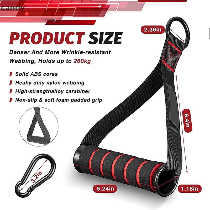 Ndy D-Ring โลหะยิมจับ Grip ออกกําลังกาย Heavy Duty สายเครื่อง Handle พร้อมตะขอสําหรับออกกําลังกายโยคะออกกําลังกาย Power Bands Gym N