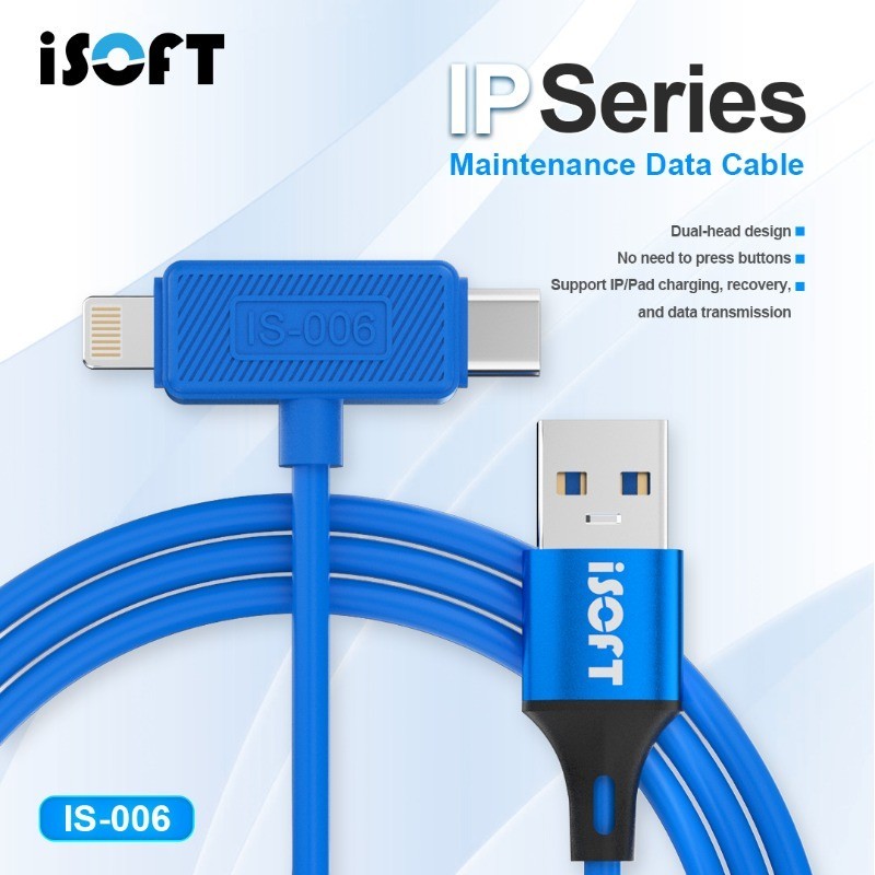 ใหม่ iSoft IS-006 IP Pad Series Dual Interface Data Recovery Repair Soft Cable การส่งข้อมูลอัตโนมัติสายกระพริบ
