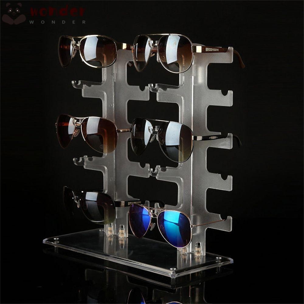 สิ่งมหัศจรรย์ แว่นตายืนแสดงพลาสติกประหยัดพื้นที่ชั้นวาง10คู่สองแถวชั้นวางแว่นกันแดด