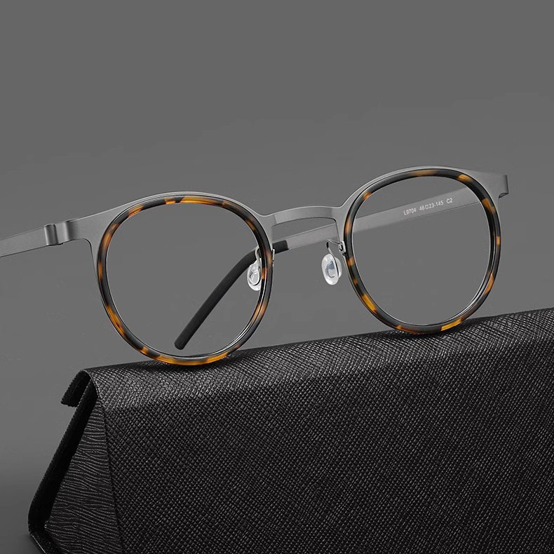 Pure Titanium Opticalกรอบแว่นตาแนวโน้มRetroรอบแว่นตาผู้ชายผู้หญิงUltra Lightแว่นตากรอบ9704