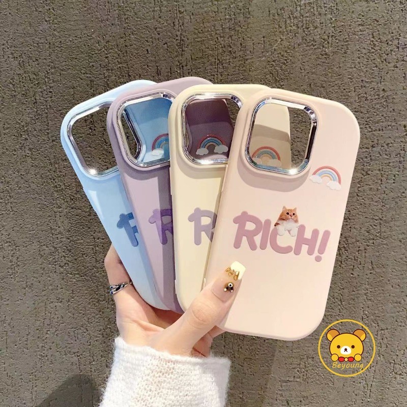 Insสไตล์สายรุ้งสีส้มแมวสําหรับvivo V30 Pro 5G V29 Pro V27 Pro V27E V23 V21 V21S V20 Pro Y77 5G Y76S Y74S Y76 Y16 Y02Sนุ่มCandyสี