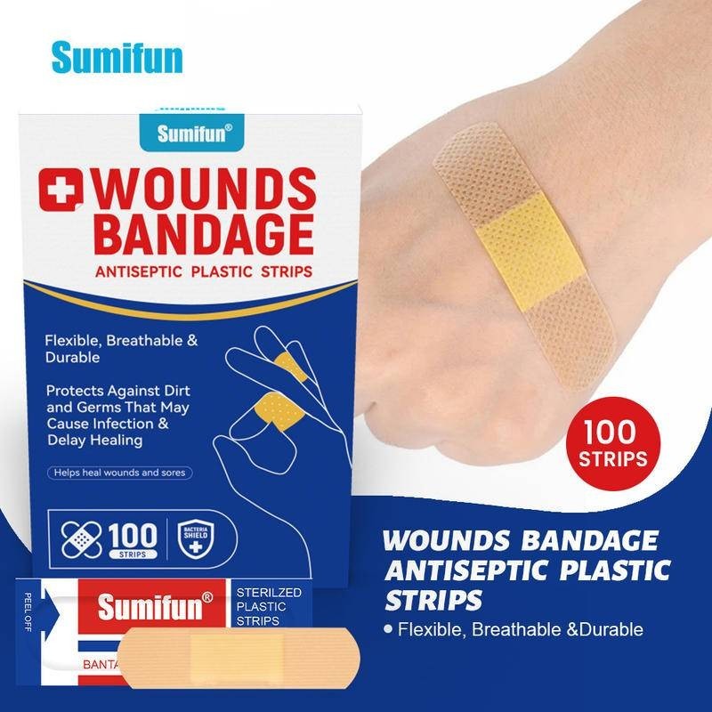 Sumifun Wound Plaster Strips กาว Antiseptic Band Aid Breathable/Aesthetic Please เหมาะสําหรับทุกวันใ