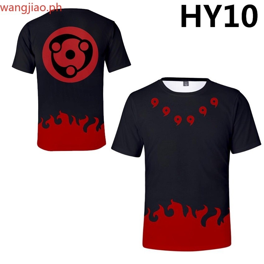 สีขาว a Naruto Cosplay Unisex Men Casual T-shirt ✺ เสื ้ อยืดแขนสั ้ น Uchiha Madara Mangekyou