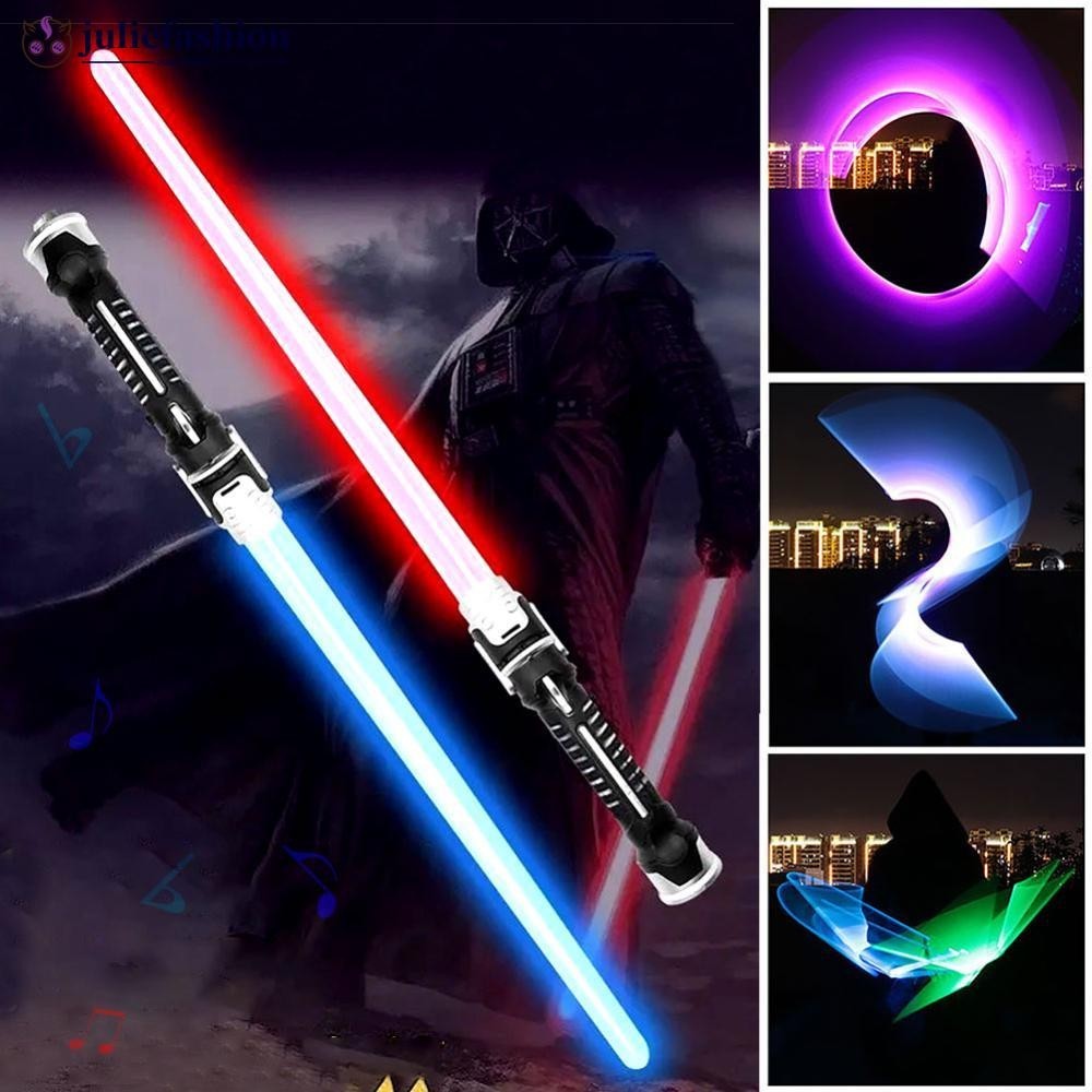 JULIEFASHION Star Wars Lightsaber Light Saber Force Dueling แบตเตอรี่ขับเคลื่อนเสียงโลหะดาบคอสเพลย์ 