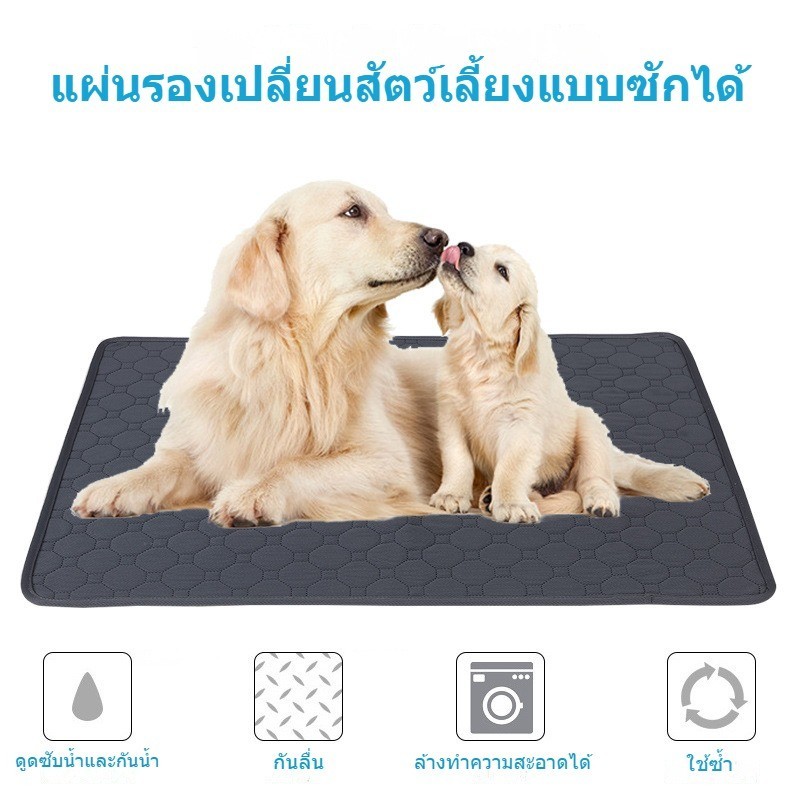 ซักได้แบบซักได้อีกครั้งได้ ผ้ารองฉี่สุนัข แผ่นฉี่แมว แผ่นรองฉี่หมา 4ชั้น แผ่นรองฉี่สุนัข ซักได้ ดูดซับน้ำได้ดี