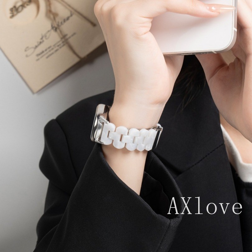 สายรัดสําหรับ เสี่ยวหมี่ ไมล์ วงดนตรี 9 8 เอ็นเอฟซี สร้อยข้อมือสําหรับ ไมล์ วงดนตรี 9 ไมล์ วงดนตรี 8 สายนาฬิกาแฟชั่นเรซิ่นอะคริลิพลาสติกแข็งสายรัดข้อมืออุป - รูปที่ 4