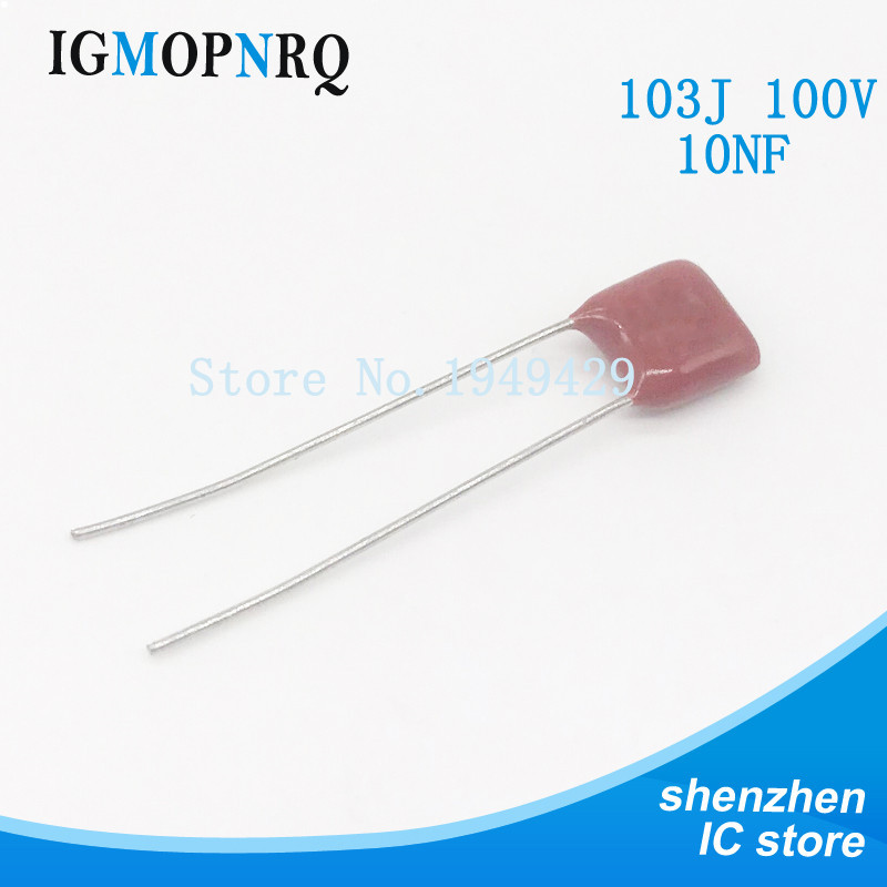 10 ชิ้น/ล็อต 10nF 103 100V CBB Polypropylene Film Capacitor Pitch 5 มม.103 10nF 100V ใหม่