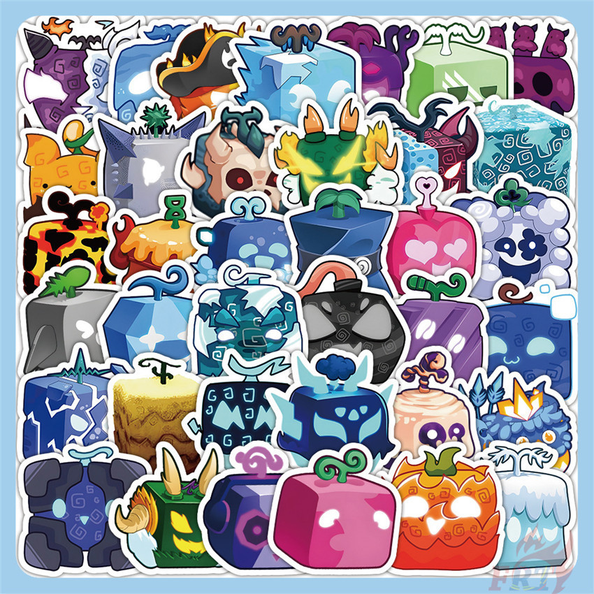 60ชิ้น/เซ็ต ‌สติ๊กเกอร์ Blox Fruits สติ๊กเกอร์ DIY Fashion Doodle Decals