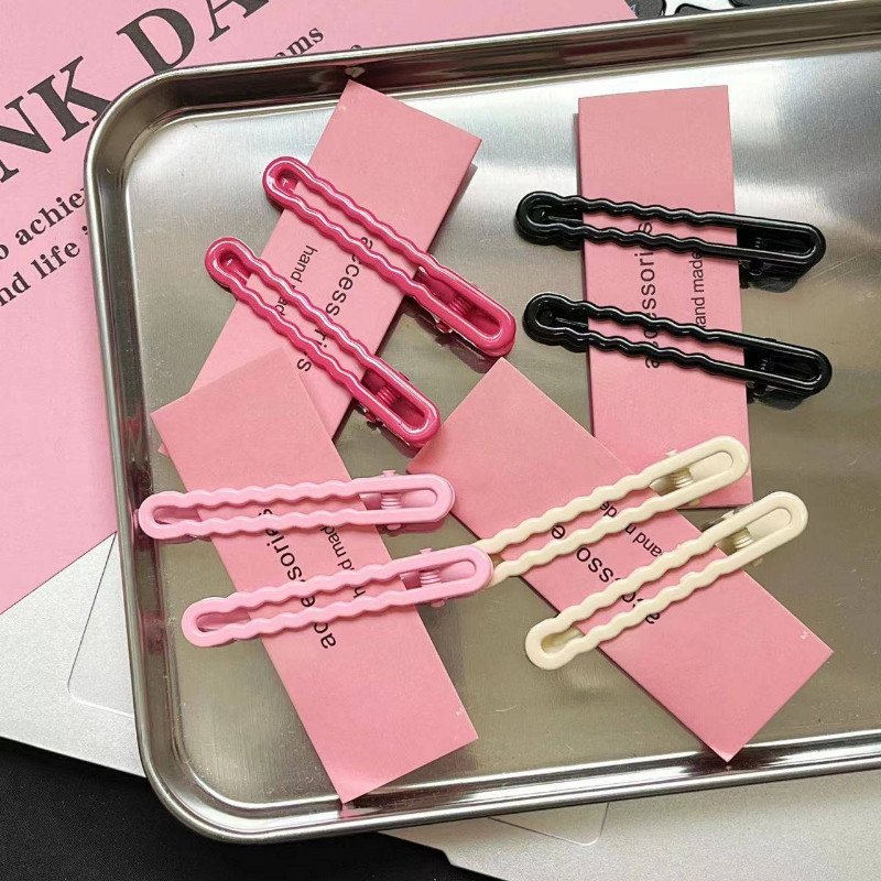8ชิ้นชุด หญิงสไตล์เกาหลีแฟชั่นใหม่น่ารักลูกอมสีโลหะกลวงหยักเรียบกิ๊บ