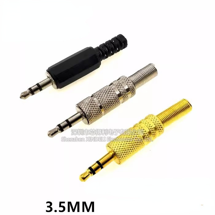 Dual Channel 3.5MM Mono ปลั๊กหูฟังปลั๊กเสียงสเตอริโอชุบทอง/ชุบเงิน/พลาสติก