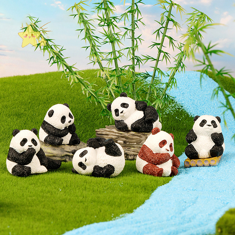 [JBTH] สัตว์แพนด้าน่ารักตุ๊กตาสัตว์รุ่น Micro Landscape Home Decor Miniature Fairy อุปกรณ์ตกแต่งสวน 