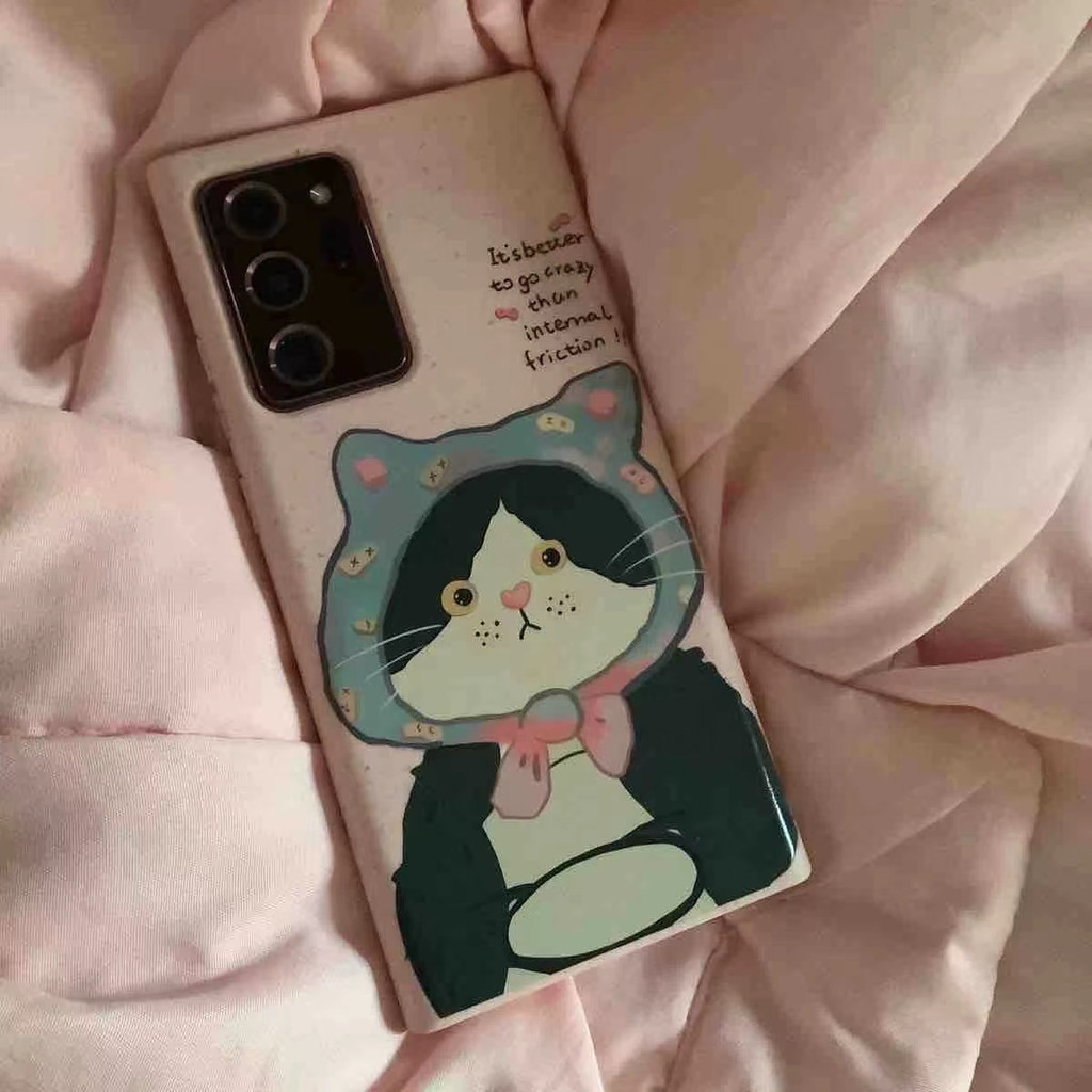 SAMSUNG สีชมพูแมวน่ารักกันกระแทกสําหรับsamsung s22 s22plus ultra Case Girly S23 S23Plus s23fe s24 s24plus S24ultraปกหลัง