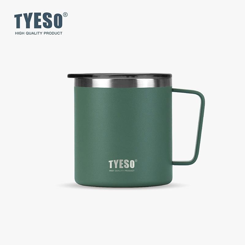TYESO MUGS แก้วกาแฟ สแตนเลส 304 ขนาด 400 มล. เก็บร้อนเย็นได้ มีหูจับ มีฝาปิด - รูปที่ 7