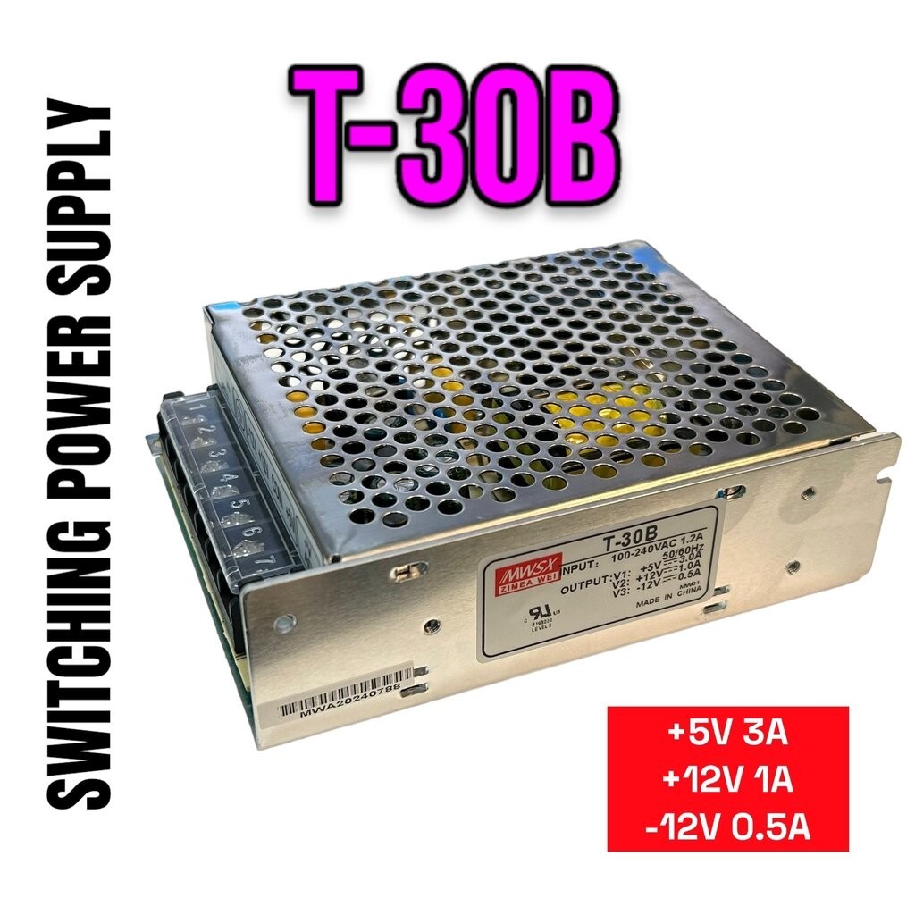 SWITCHING POWER SUPPLY, T-30B, Triple Output, INPUT 110-240V 1.2A OUTPUT +5V3A ;+12V1A ;-12V0.5A