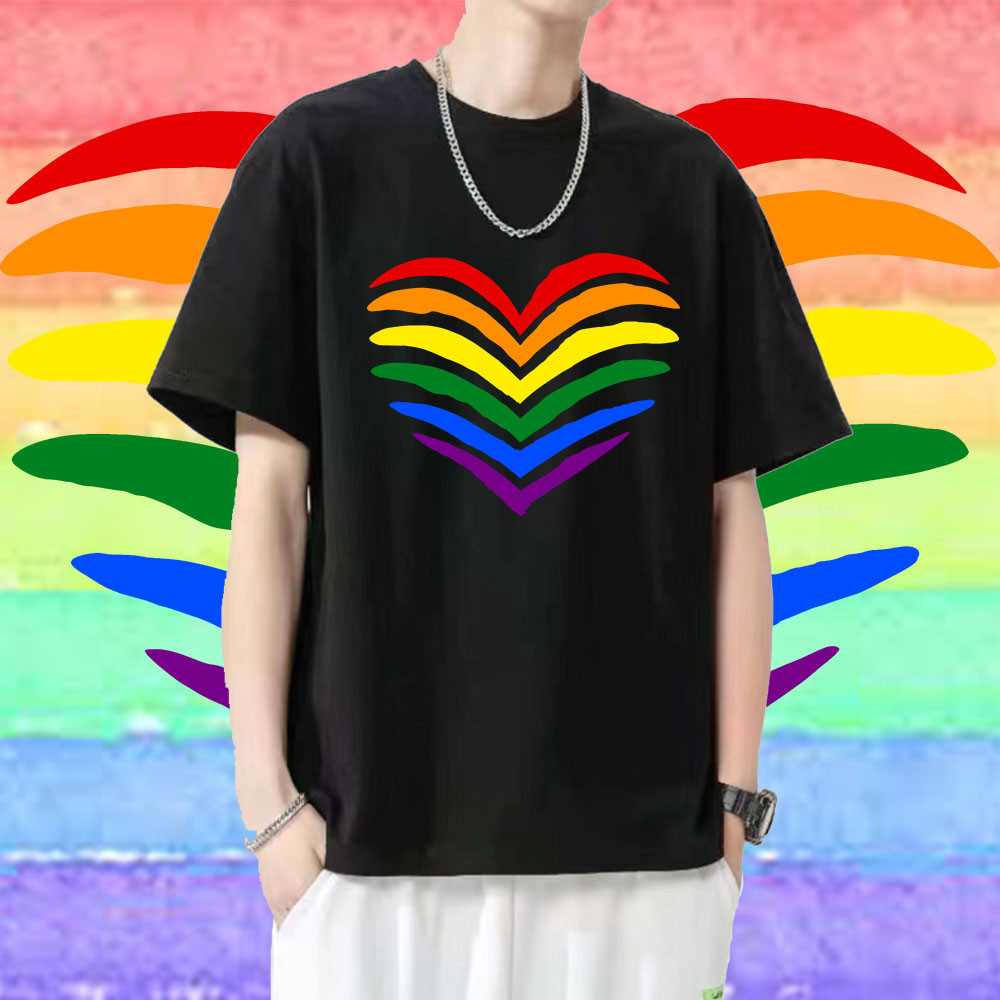 [Csndice] ✨Pride Month LGBT 2024 ใหม่ ใหม่ เสื้อยืด pride month 🌈“happy pride month” 🌈-Unisex Wide form008Unisex