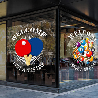 บาสเกตบอลแบดมินตันปิงปองกระจกสติกเกอร์ประตูสร้างสรรค์ห้องบิล…