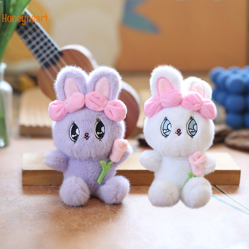 <Honeyheart>ตุ๊กตาสัตว์นุ่มกระต่ายแหวนน่ารักตุ๊กตาของเล่นEsther Bunnyพวงกุญแจกระเป๋าจี้น่ารักสาวbirthydayของขวัญnice