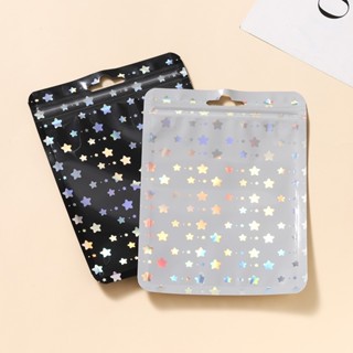 St.kunkka 50Pcs โฮโลแกรมถุงพลาสติกใสดวงจันทร์ลายหัวใจสีดําสี…