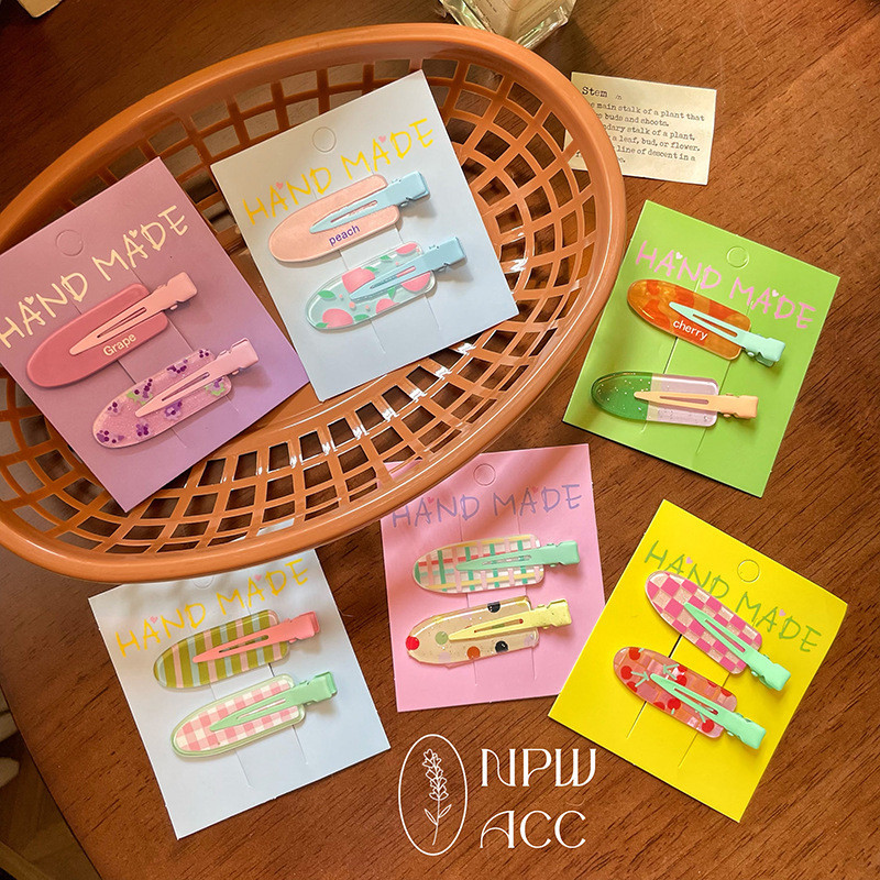 กิ๊บติดผมพิมพ์ลายผลไม้ Dopamine Sweet Girly Bangs Clip สําหรับผู้หญิง