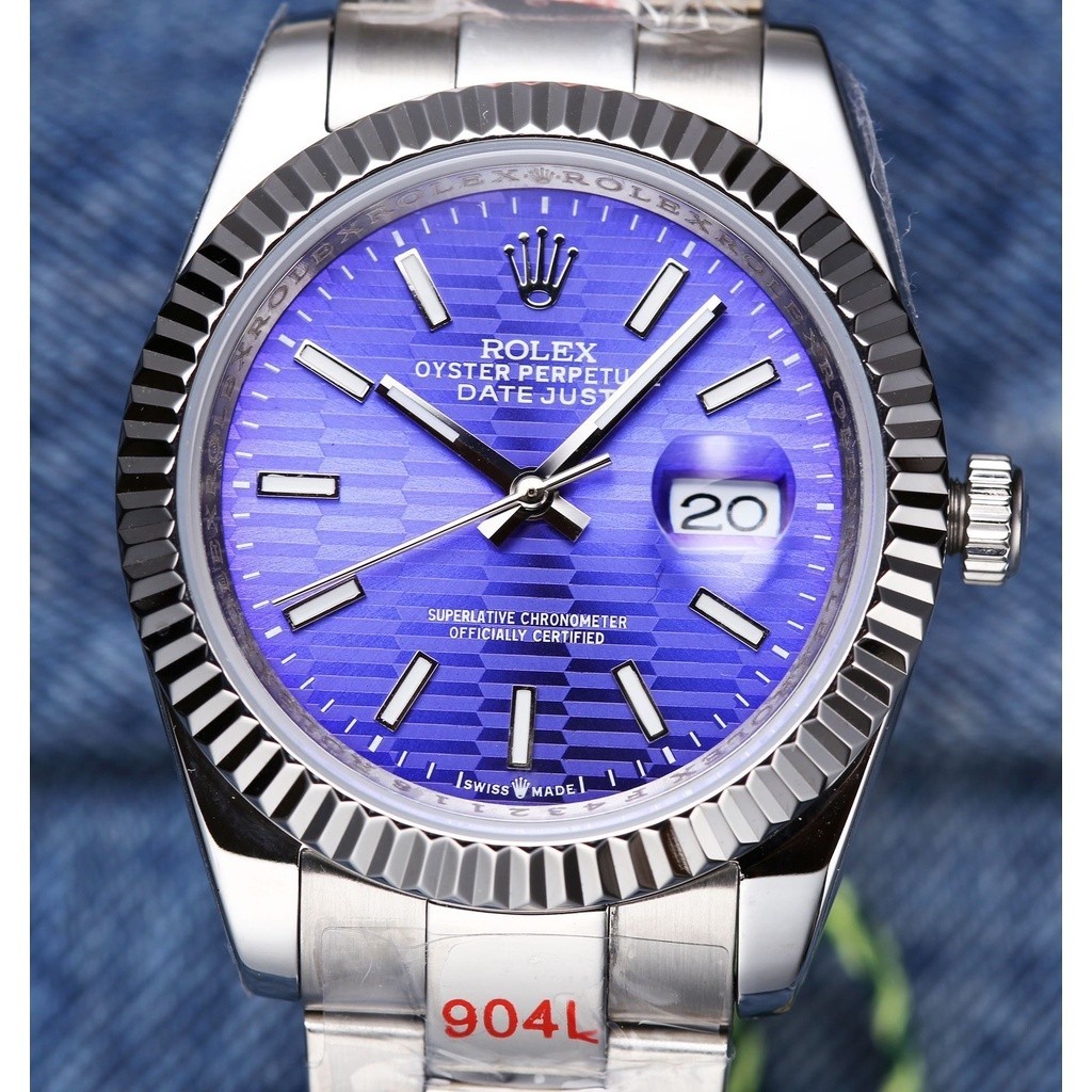 นาฬิกาผู้ชาย Rolex Datejust rz41 Vigor CLASSIC Blue dial dial นาฬิกาข้อมือผู้ชายแบบแสดงวันที่สายสแตน