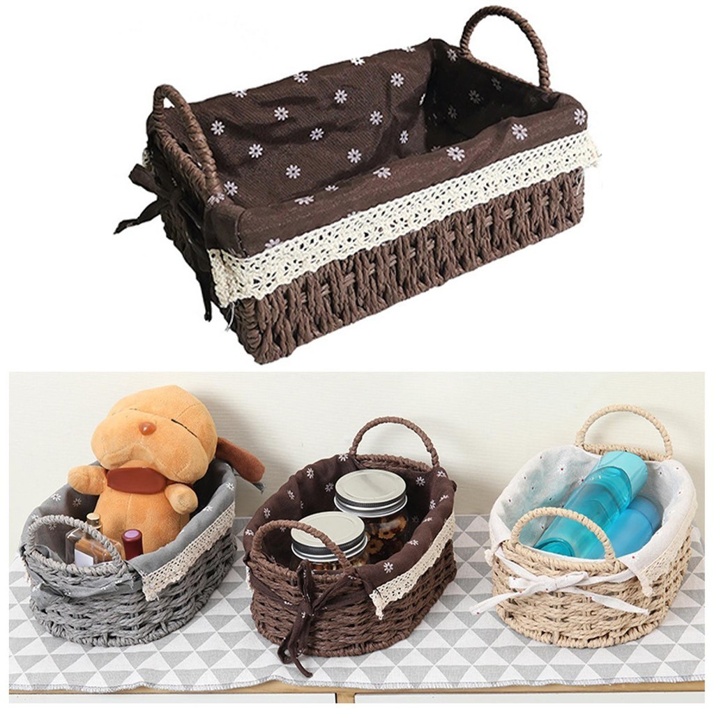 [unjitsh ] ตะกร ้ าเก ็ บหวายอเนกประสงค ์ ของเล ่ นถังเก ็ บขนม