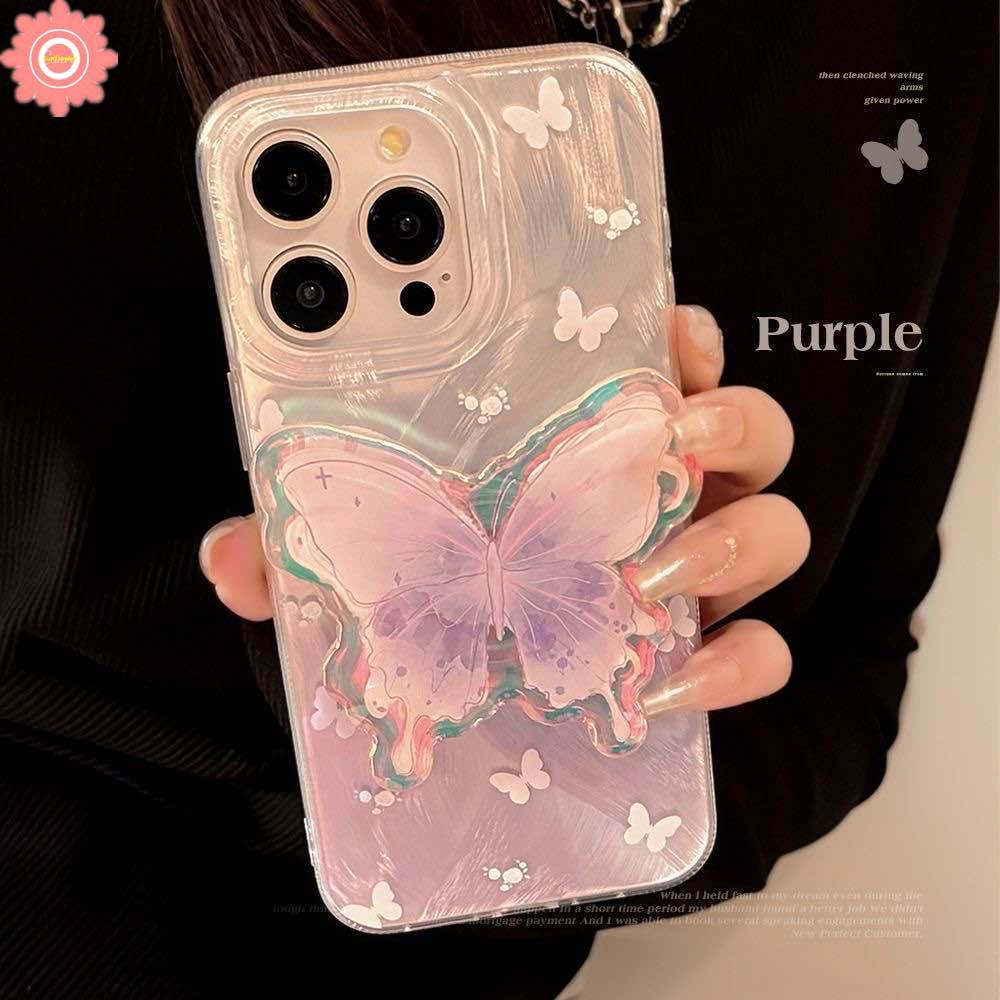 แฟนตาซีโรแมนติกผีเสื้อสร้างสรรค์ผู้ถือสําหรับiphone 11 15 13 14 12 Pro Max 15 14 8 7 Plus XR 7Plus XS X Max SE 2020 Luxury Featherเส้นด้ายนุ่มกรณี