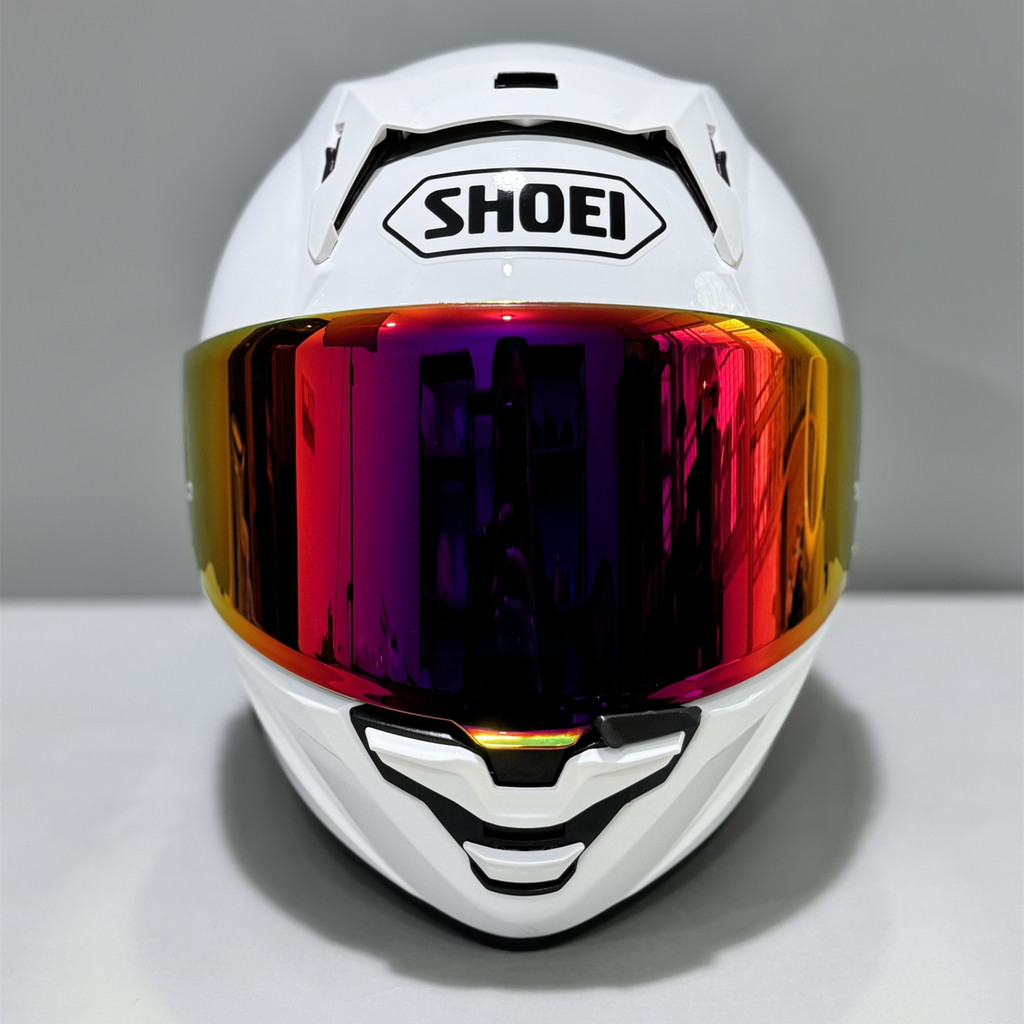 Shoei X15 หมวกกันน็อคสีขาวสดใส SHOEI X15 หมวกกันน็อคมอเตอร์ไซค์แบบเต็มหน้าสีขาวขี่หมวกกันน็อคแข่งวิบาก