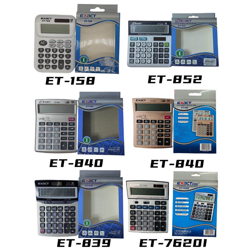 EXACTหน้าจอ12หลักและ14เครื่องคิดเลข เครื่องคิดเลขนักเรียน เครื่องคิดเลขปุ่มใหญ่ ใช้พลังงานแสงอาทิตย์