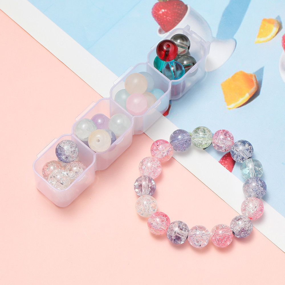 St. kunkka 10-30 ชิ้นลูกปัดแก้ว 10 มม. สองสีสไตล์ผสม Crack ลูกปัดดอกไม้สําหรับ DIY สร้อยข้อมือสร้อยคอทํา — صورة 4