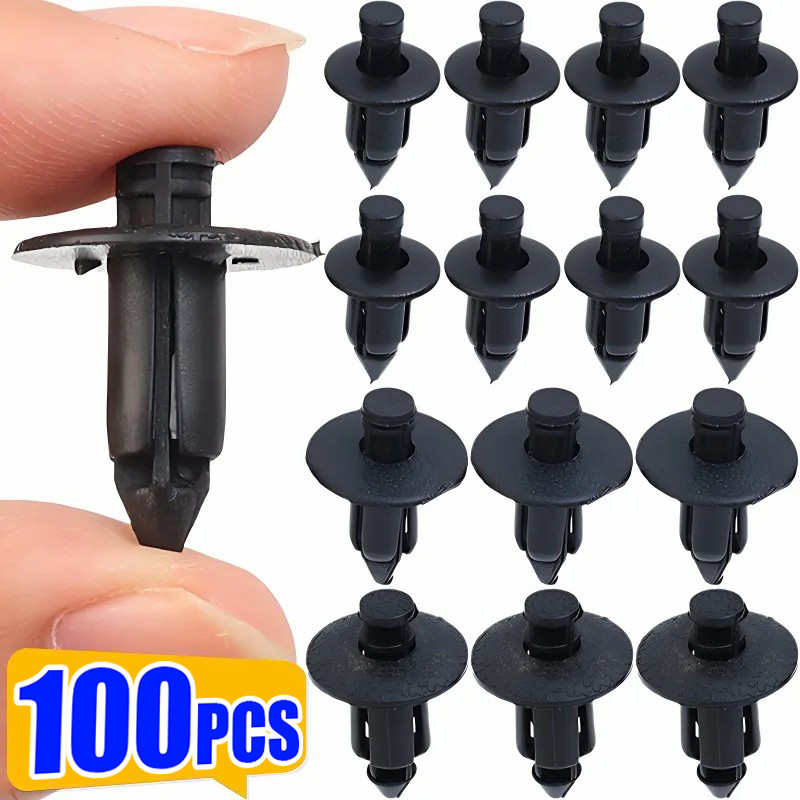 50/100pcs สกรูแตะตัวเอง - 6/7/8 มม.หมุดพลาสติก - แผงตัดแต่งประตูรถ Retainer - รถจักรยานยนต์ซ่อมอุปกรณ์เสริม - สําหรับตัวรถ, Fender, แผง - ดันคลิป Fastener