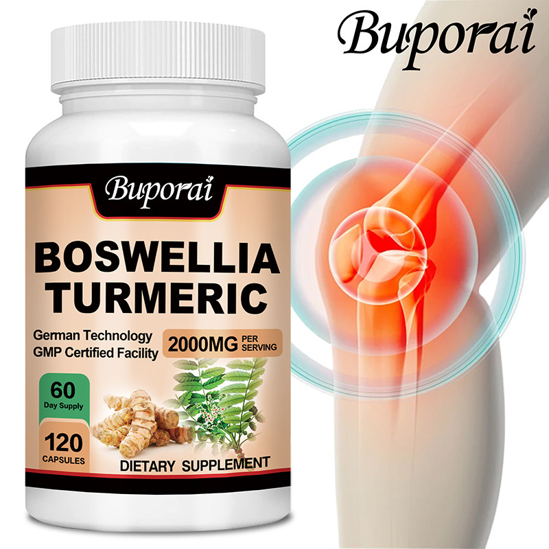 อาหารเสริมขมิ้นด้วยสารสกัดจาก Boswellia - ขมิ้น Boswellia (Curcumin) เบลนด์ 2000 มก. - สูตรรองรับข้อต่อพร้อมพริกไทยดํา
