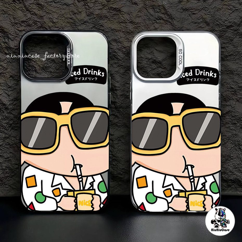 เคสโทรศัพท์มือถือแบบแข็ง กันกระแทก ลายการ์ตูนชินจัง แฟชั่น สําหรับ iPhone 11 15 Pro Max 14 11 13 12 7 8 Plus X XR XS Max